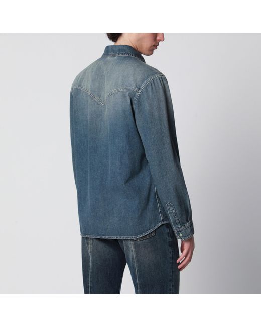 Versace Blue Vintage Denim Shirt for men