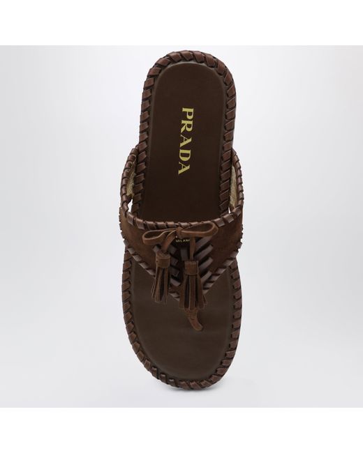 Prada Brown Flip Flops