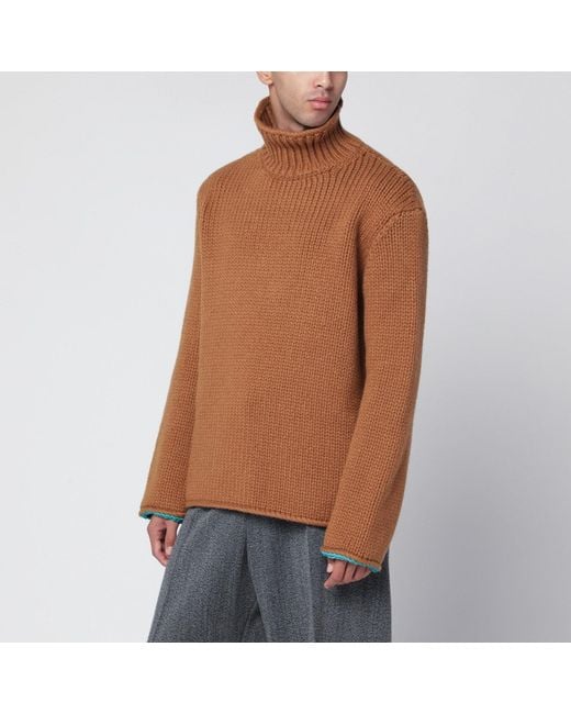Loewe Brown Wool Turtleneck Sweater for men