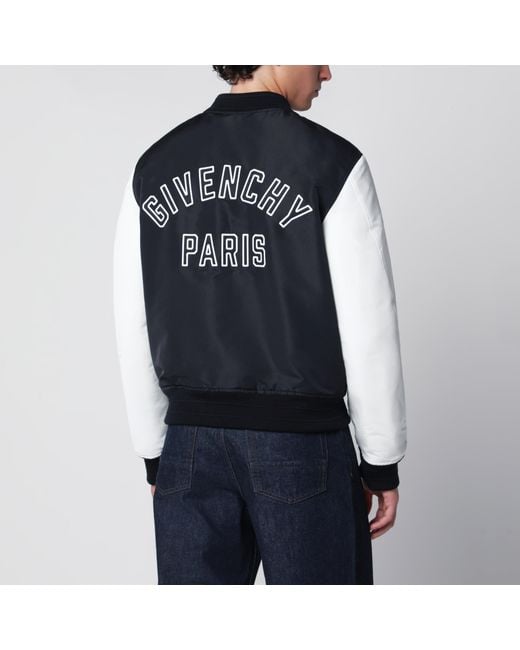 Givenchy Blue Satin Varsity Jacket for men
