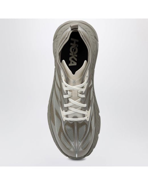 Hoka One One Gray Mafate Speed 4 Lite Sneakers Light Roast/Oatmilk for men