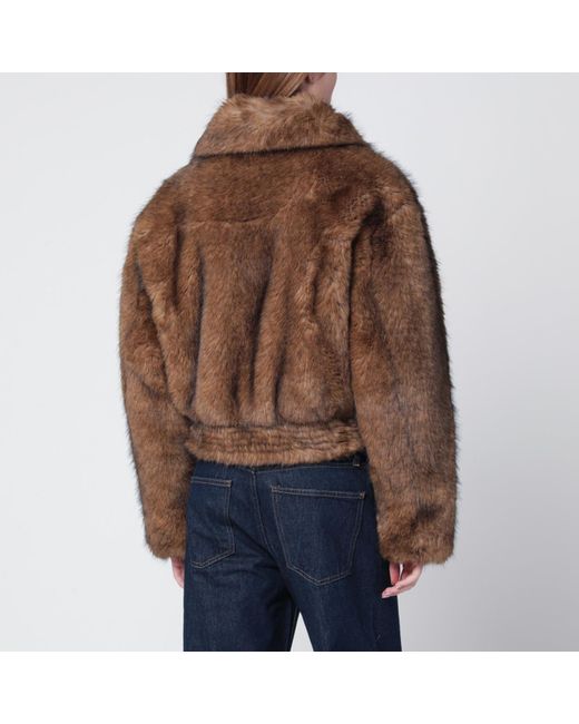 Stand Studio Brown Faux-fur Bomber