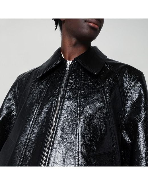 Séfr Black Shiny Zip-Up Jacket for men