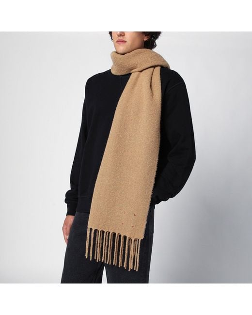 Destin Natural Camel Wool And Cahsmere Scarf for men