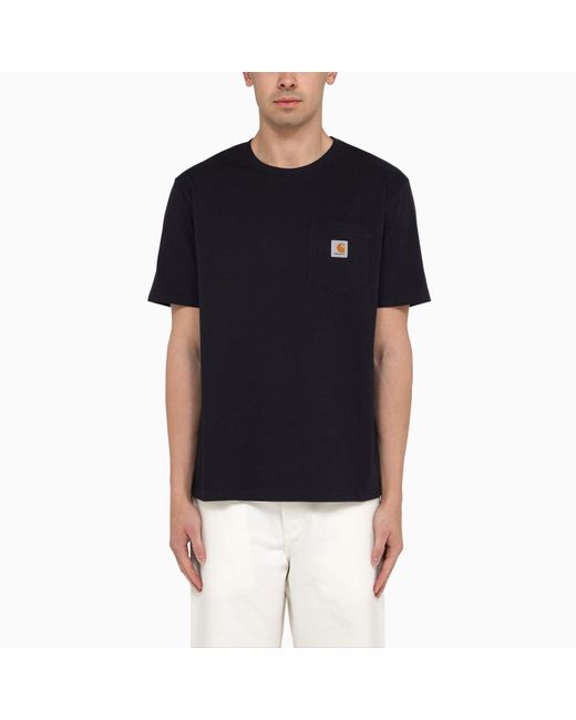 Carhartt Black S/s Pocket Dark Navy Cotton T-shirt for men