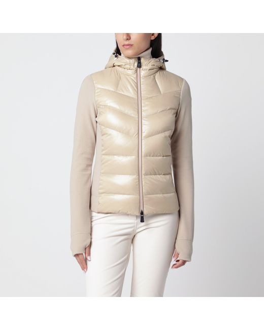 Moncler Natural Light Padded Hooded Zip-Up Sweatshirt