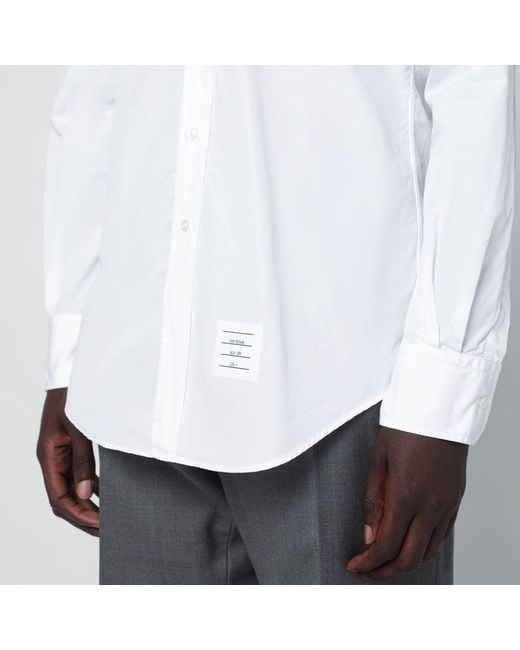 Camicia button-down bianca in cotone di Thom Browne in White da Uomo