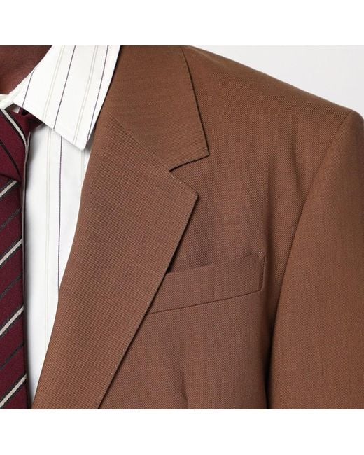 AMI Brown Hazelnut Single-Breasted Wool Jacket for men