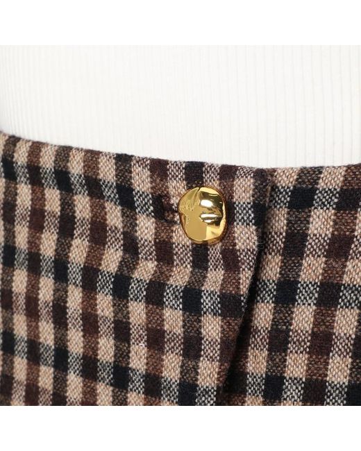 Minigonna in con motivo check di Ganni in Gray