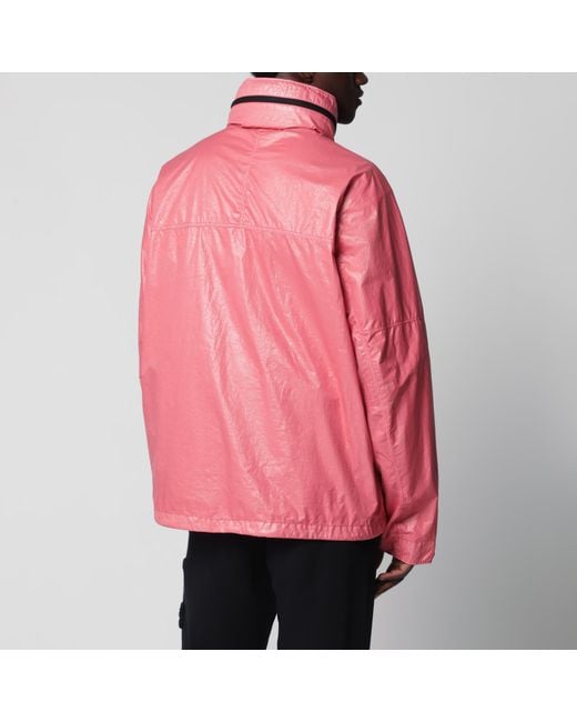 Stone Island Pink Geranium Glossy Nylon Jacket for men