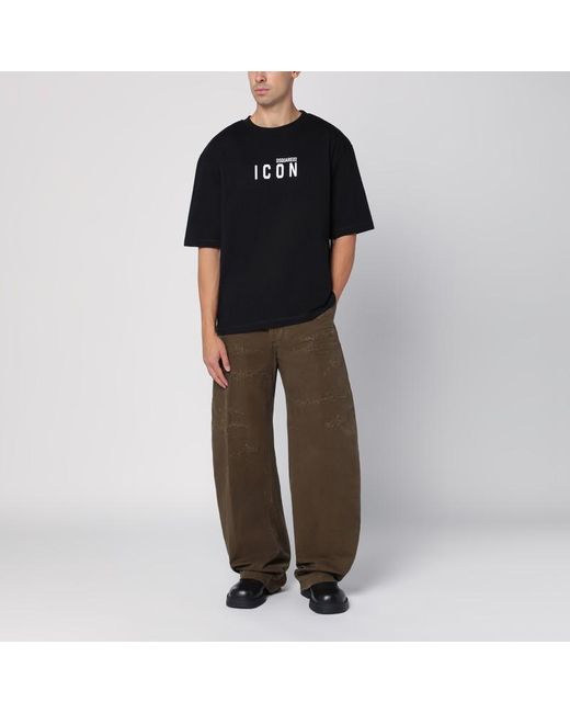 DSquared² Brown Military Wide Trousers With Wear for men