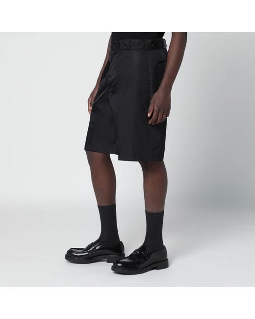 Prada Black Re-Nylon Bermuda Shorts for men