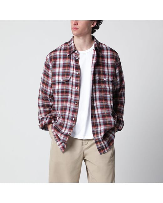 DSquared² Red Long-Sleeve Plaid Shirt for men