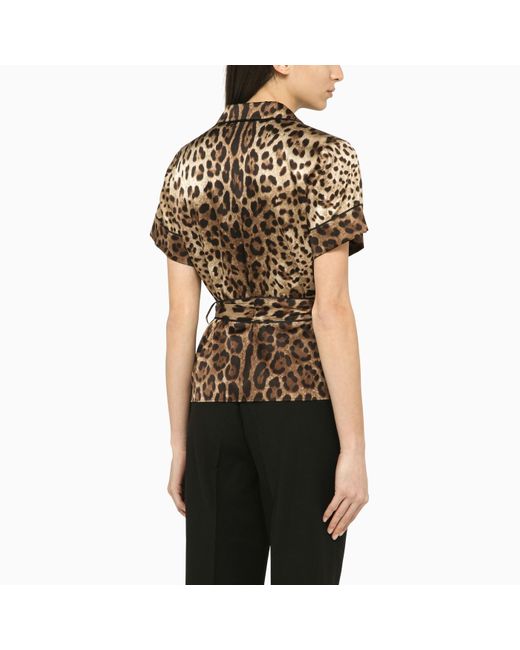 Dolce & Gabbana Black Dolce&Gabbana Leopard Print Silk Shirt