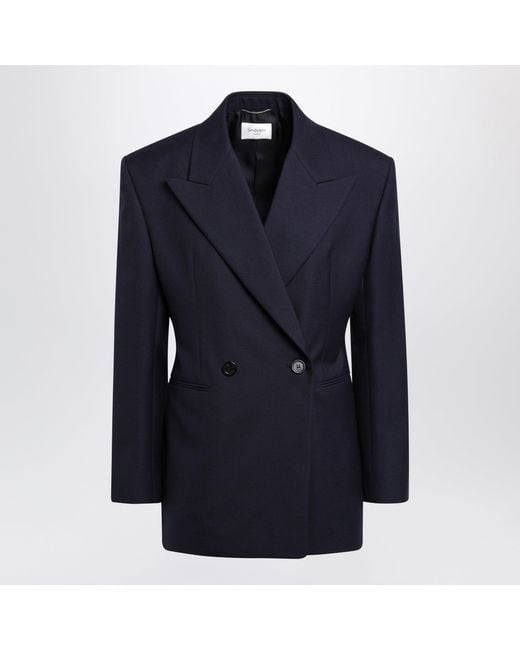 Saint Laurent Blue Double-Breasted Jacket for men