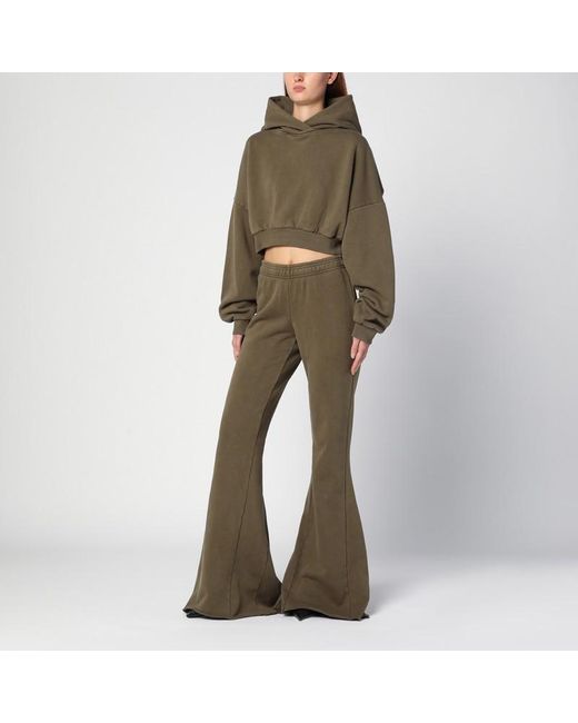 Felpa cropped militare in cotone organico di Entire studios in Green
