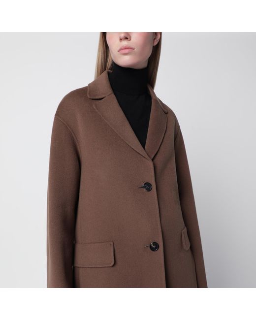 Max Mara Brown Double-Wool Single-Breasted Jacket