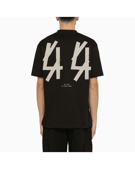 44 Label Group Black Aaa Print Crew-neck T-shirt for men