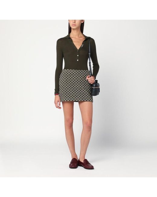 Forest Web Cashmere Polo-Donna di Gucci in Black