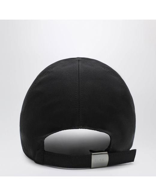 Gucci Black Cotton Baseball Cap With Gg Trim for men