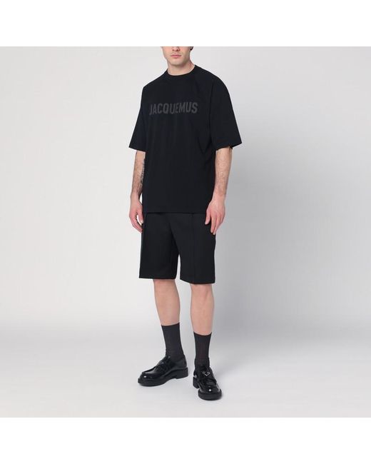 Jacquemus Black Bermuda Shorts In Wool for men