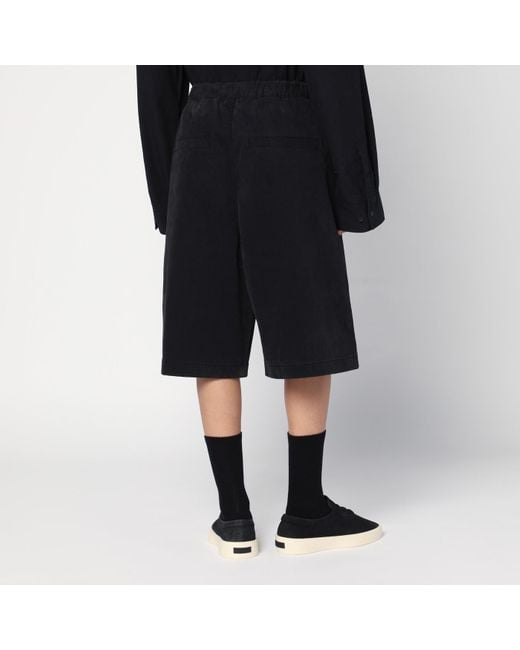 Entire studios Black Wide Bermuda Shorts In Cotton for men