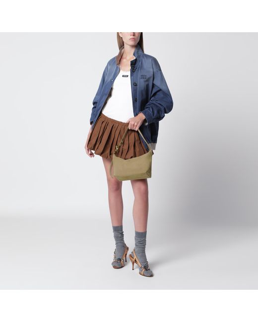 Miu Miu Metallic Suede Leather Bowling Bag