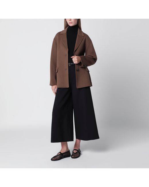 Max Mara Brown Double-Wool Single-Breasted Jacket