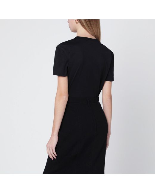 Dolce & Gabbana Black Jersey Tshirt With Embroidery
