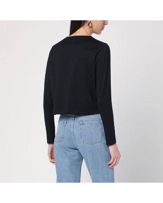 Loulou de Saison Black Cotton Crew-Neck T-Shirt
