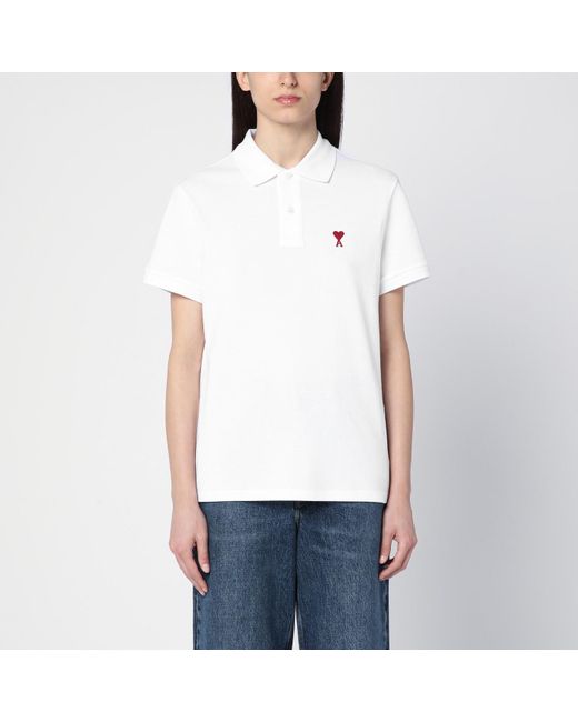 AMI White Ami De Coeur Polo Shirt