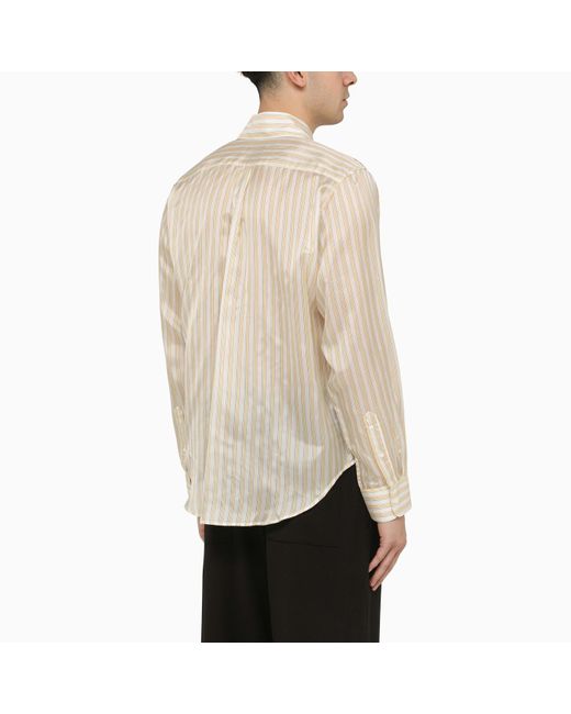 Martine Rose Natural Striped Rayon Shirt for men