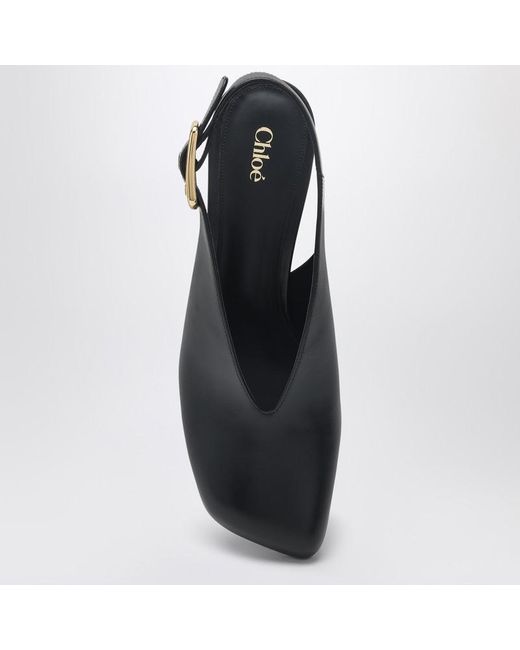 Chloé Blue Schwarzer Slingback-Dekolleté-Schuh Andrea