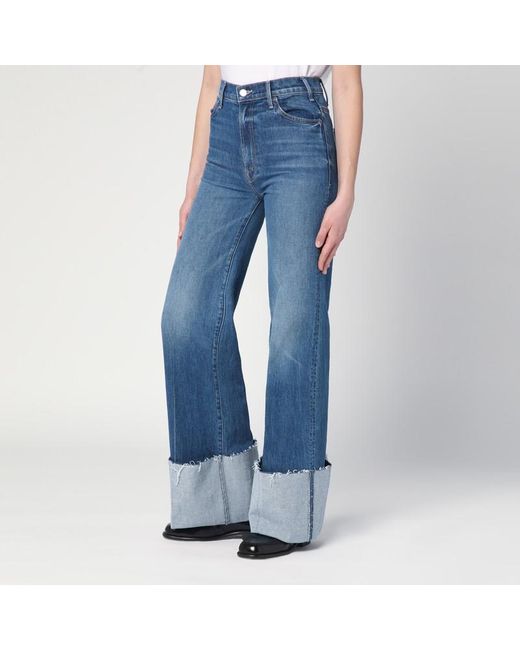 Mother Blue Jeans The Hustler Roller Heel Cuff Fray