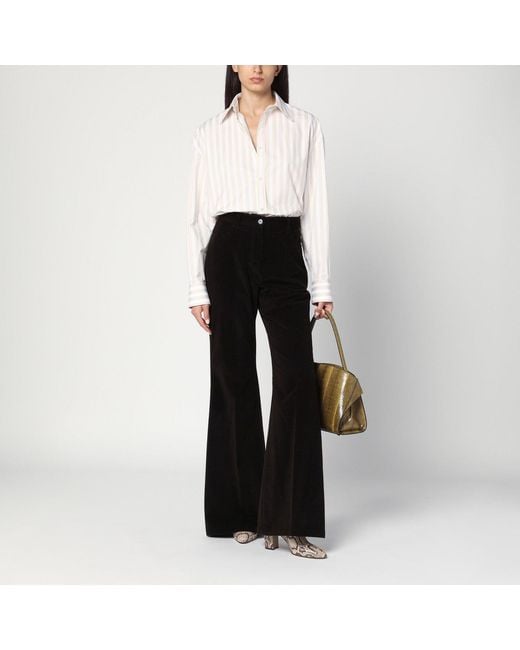 Ferragamo Black Espresso Flared Pants