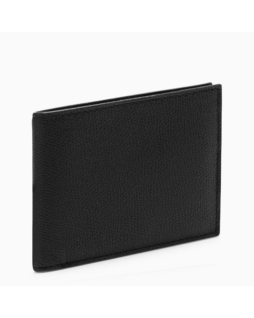 Valextra Black Bifold Wallet In Leather for men