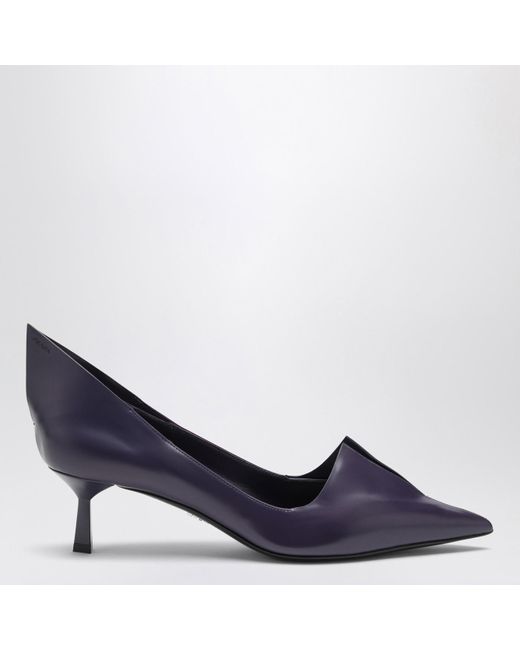 Prada Blue Brushed Leather Décolleté