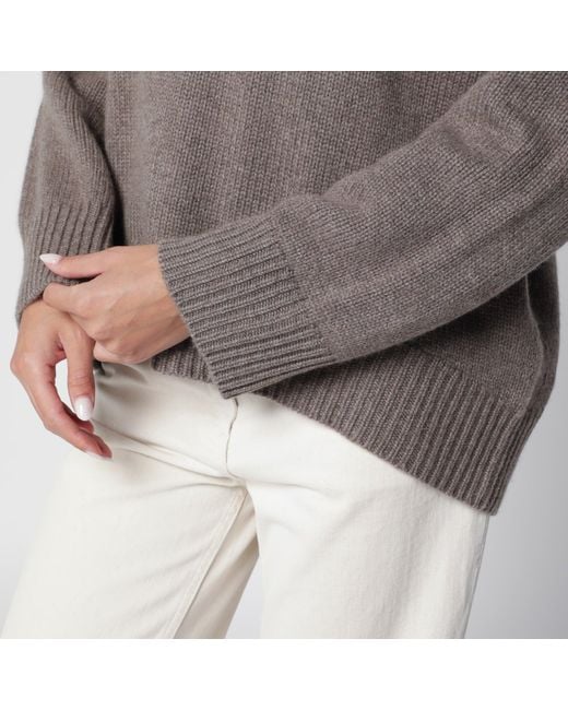 Lisa Yang Gray Noor Crew-Neck Cashmere Sweater