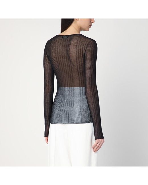 Maglia semitrasparente nera di Roberto Collina in Black