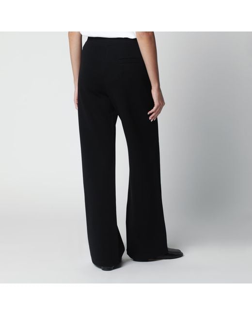 Max Mara Black Wide-Leg Double Jersey Pants