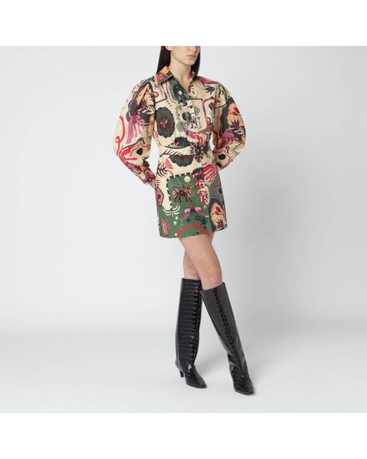 Farm Rio Multicolor Short Multicolour Dress With Matching Belt