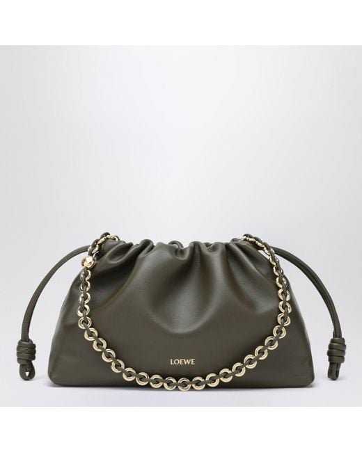 Loewe Green Medium Flamenco Purse Bag Dark Khaki