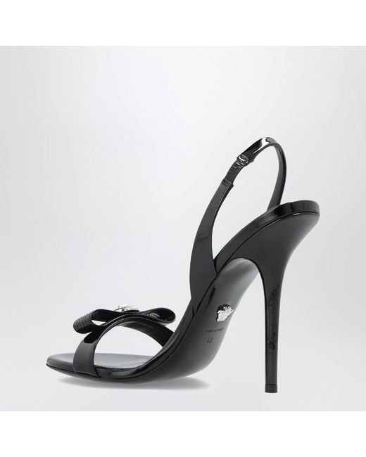 Versace Black Sandals With Medusa Bow