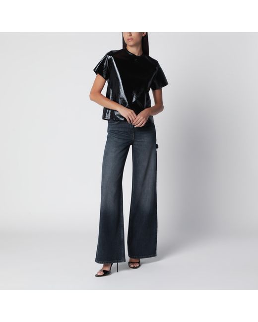 Courreges Black Vinyl Straight Top