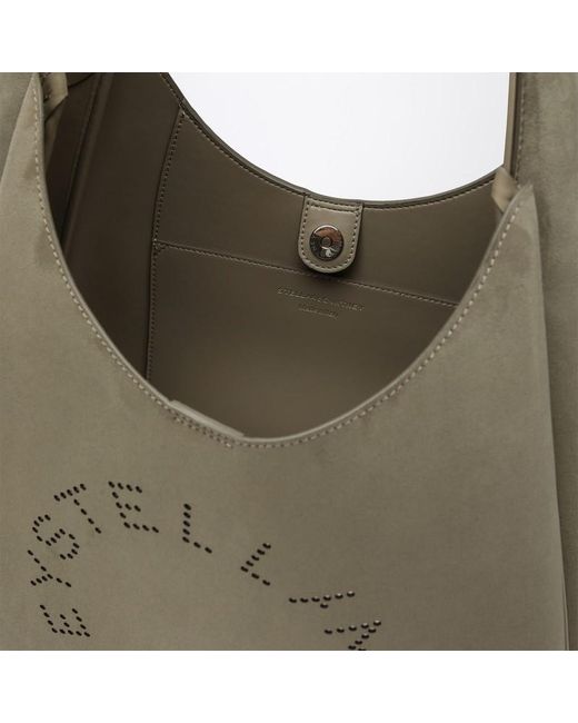 Borsa hobo grande kaki con logo di Stella McCartney in Gray
