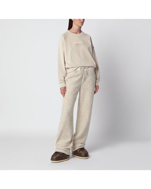 Moncler Natural Ivory Bouclé Trousers