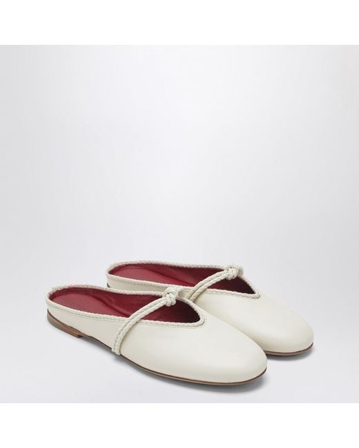 Bottega Veneta White Rosa Mules