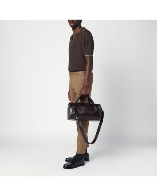Prada Black Small Leather Travel Bag for men