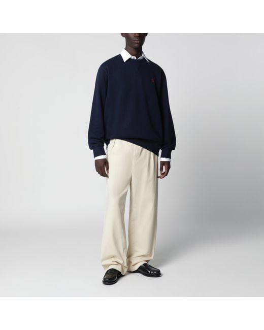 Polo Ralph Lauren Blue Cotton-Blend Crewneck Sweatshirt for men