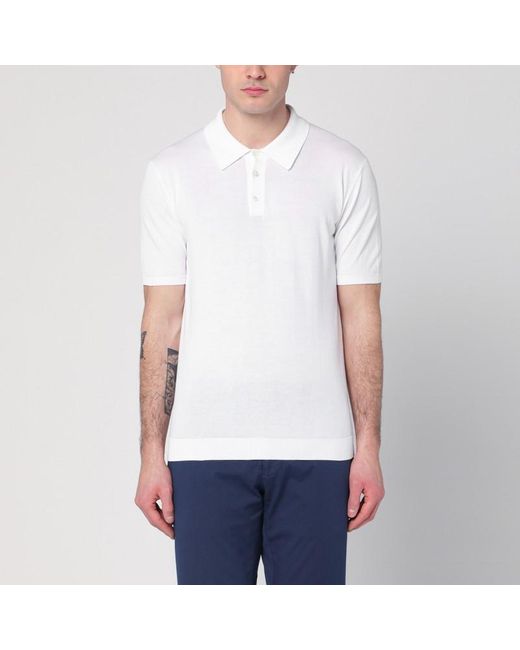 Roberto Collina Weißes Poloshirt Aus Baumwolle in White für Herren